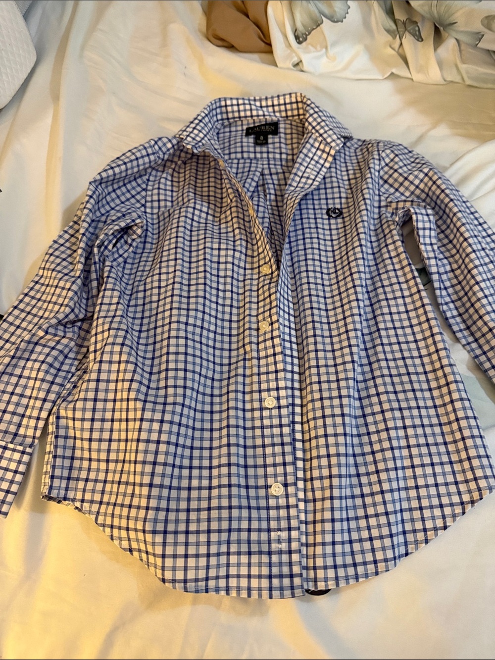 Polo by Ralph Lauren Blue and White Checked Button-Down Shirt